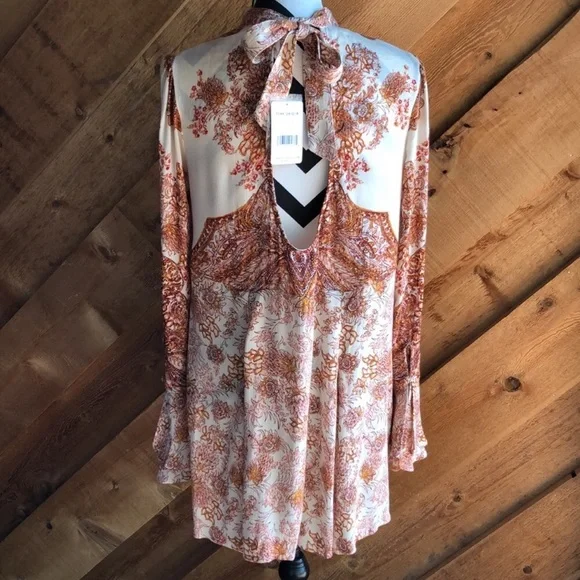 Free People Lady Luck Boho Tunic Ivory Combo M - Picture 14 of 16